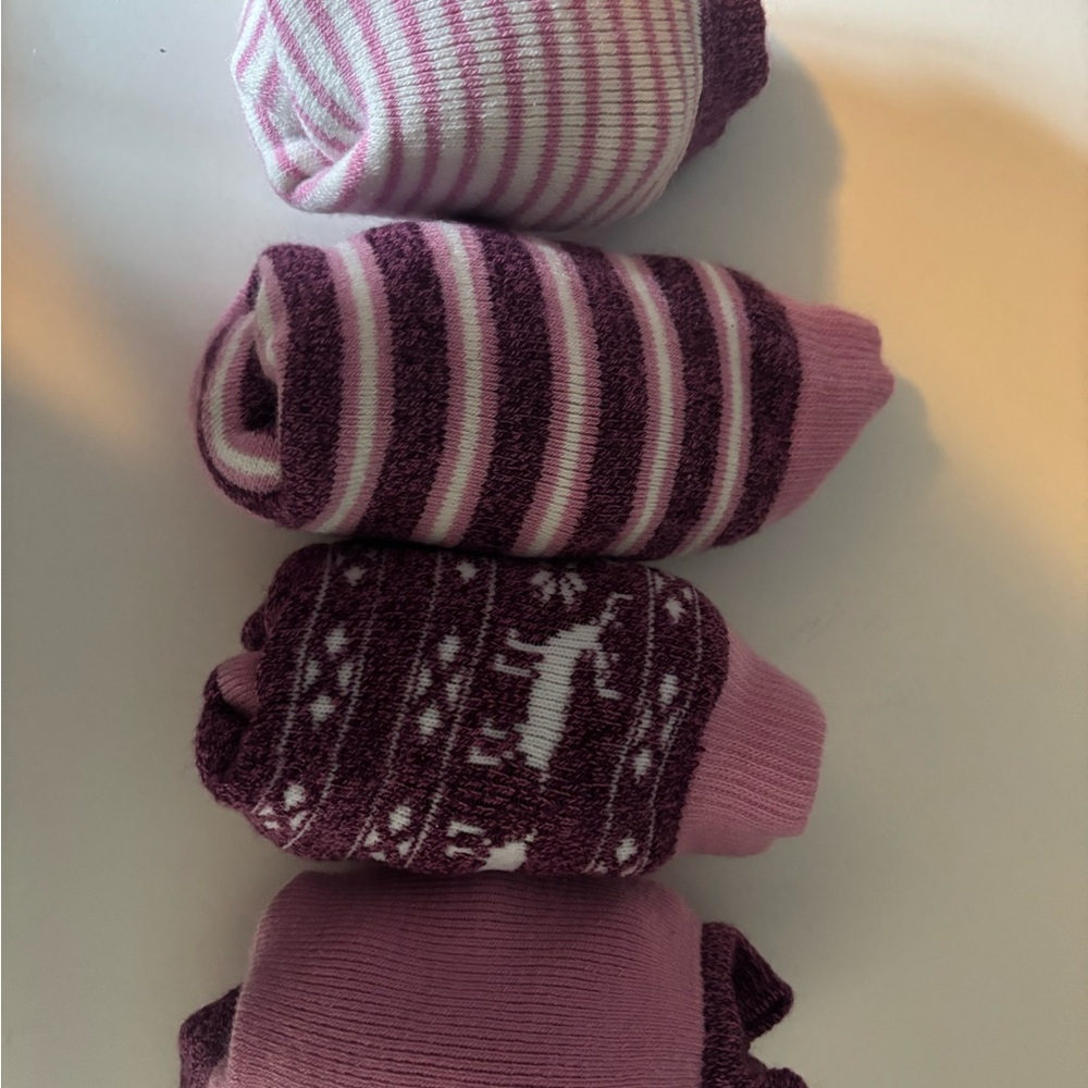 Pink and Purple Striped Socks Set
